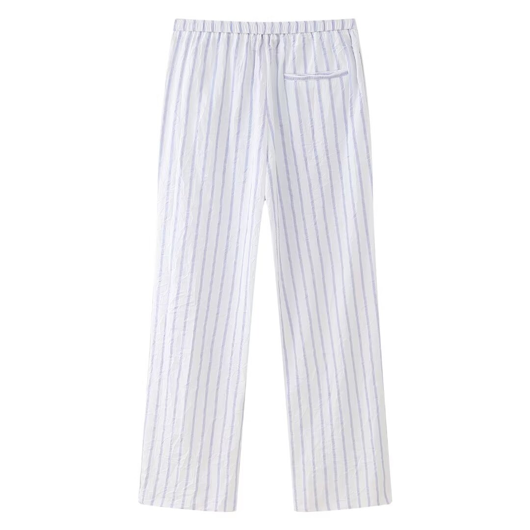 Women Clothing Striped Pajamas Trousers - Image 2